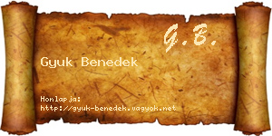 Gyuk Benedek névjegykártya